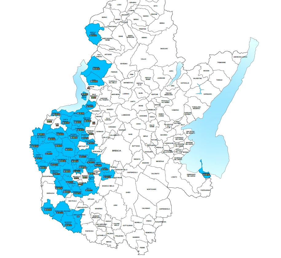 I numeri ed il territorio, oggi. Segmenti: 55 Comuni 150 Segmenti* 332.