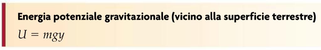 Definizione di energia potenziale: Quando una forza conservativa compie un lavoro! ", cambia l'energia potenziale # di! " Δ# = # ' # =!