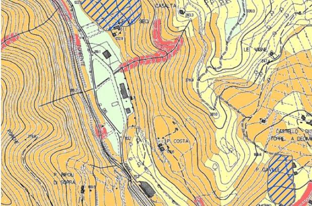 2.3 Analisi cartografia di pericolosità di Piano Strutturale Nell area oggetto dello studio, la cartografia allegata al Piano Strutturale individua la Classe G1 di pericolosità geomorfologica