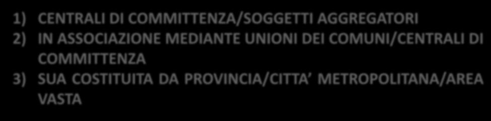 AGGREGAZIONI E CENTRALIZZAZIONE DELLE COMMITTENZE ARTICOLO 37, COMMA 4 E I COMUNI NON CAPOLUOGO?