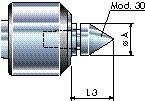 Shaped tailstock with pre c i s i o n bearings, recommended for lathes with heavy-load machinings and not high speeds.