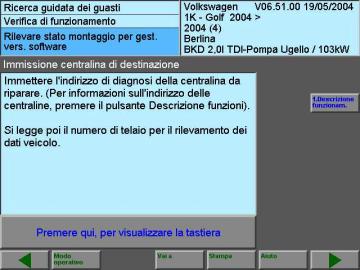 8. Proseguendo nella procedura il sistema chiederà l indirizzo di diagnosi della centralina da