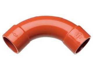 34 FHSD8573 Curva di giunzione a 90 in ABS di colore rosso per tubazione diametro 27mm.