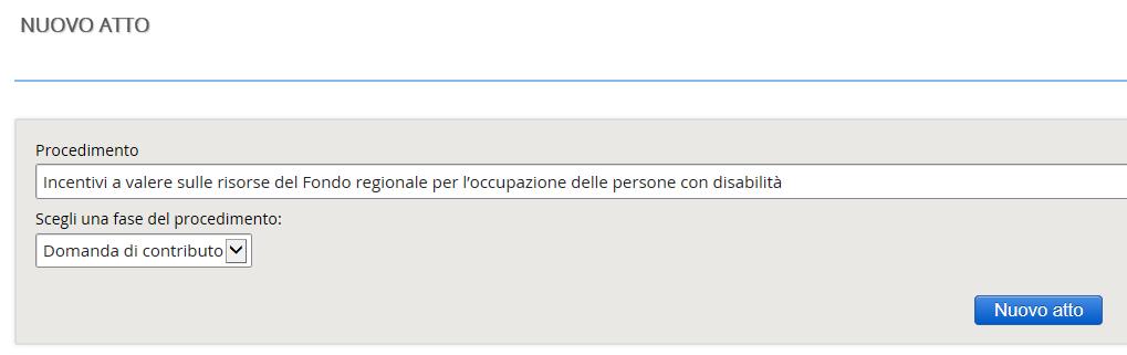 Negli accessi successivi sarà visibile la domanda inserita e per attivarla sarà sufficiente cliccare sul numero dell Atto.