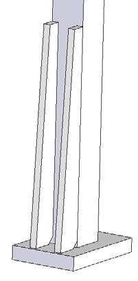 protezione: n 3 Tubo saldato a sezione quadra 50 x 5 mm. n 2 Tondo pieno Ø 39 x 655 mm. Cinematismo: n 4 Piastra 120 x 80 x 5 mm.