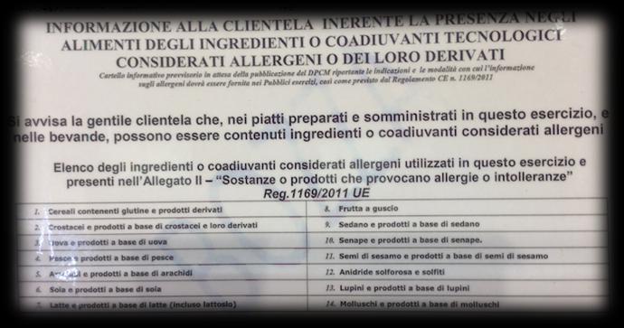 riconducibile a ciascun alimento, prima che lo stesso