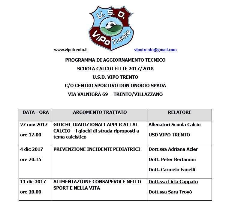 1269/44 4.7 PROGRAMMA AGGIORNAMENTO TECNICO SCUOLA CALCIO ELITE: A.C. TRENTO 4.