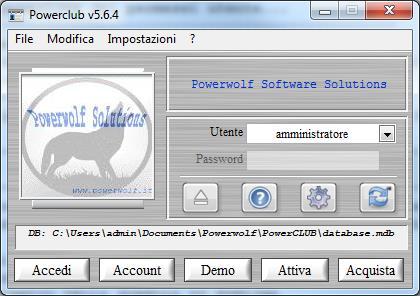 ESECUZIONE DEL SOFTWARE (torna all'indice) Per eseguire il software è necessario cliccare sulla relativa icona nel desktop o sul menù START di Windows nel seguente percorso: PROGRAMMI POWERWOLF