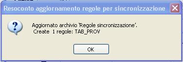 messaggio di resoconto e la procedura creerà in