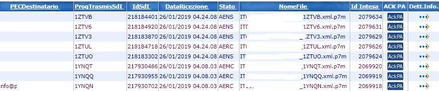 continua con Nel penultimo campo a destra c è un bottone ACK PA dove