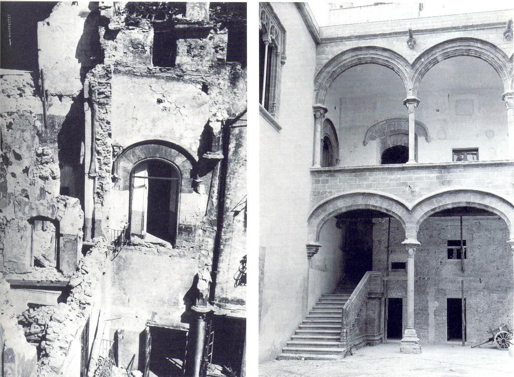 PALAZZO ABATELLIS, GALLERIA NAZIONALE DELLA SICILIA (1953-54) Palermo, palazzo Abatellis, una foto della fabbrica dopo i disastrosi