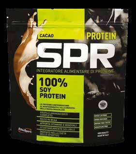 PROTEIN SPR INTEGRATORE ALIMENTARE DI PROTEINE PER UN INTENSO SFORZO MUSCOLARE CONTIENE PROTEINE DI QUALITÀ: - PROTEINE ISOLATE DELLA SOIA CERTIFICATE IP - PROFILO AMINOACIDICO COMPLETO, RICCO IN