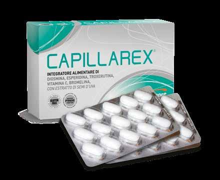 CAPILLAREX INTEGRATORE ALIMENTARE DI DIOSMINA, ESPERIDINA TROXERUTINA, VITAMINA C, BROMELINA CON ESTRATTO DI SEMI D UVA MICROCIRCOLAZIONE E FRAGILITÀ CAPILLARE - A chi presenta fragilità capillare -