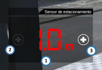 Il sensore parcheggio e il quadro strumenti SOFTWARE Sensore parcheggio: indica la conducente la posizione e la distanza degli ostacoli posti dietro il veicolo durante la manovra di retromarcia