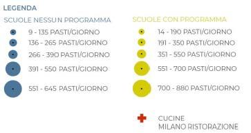 FRUTTA E PANE DONATO DALLE MENSE SCOLASTICHE (2017) 106 mense scolastiche (su 418)