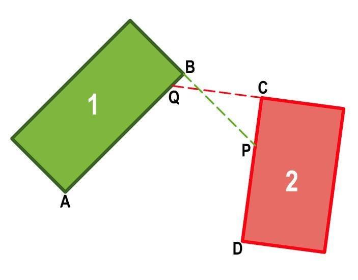Distanza tra 2 edifici con metodo lineare Consideriamo la figura ed ipotizziamo di dover calcolare la distanza dell edificio 1 dall edificio 2 con metodo lineare.