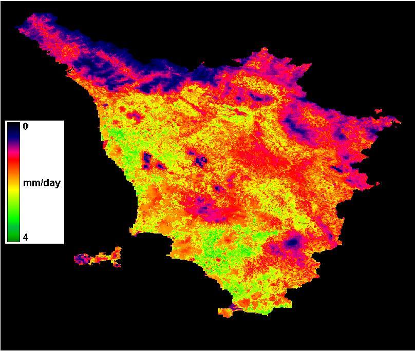 Risultati (2) Le mappe di ET A giornaliera