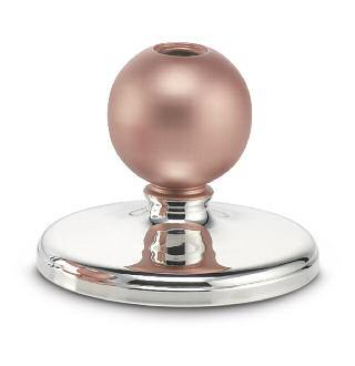 candeliere rotondo sferico 1 fiamma c/laccatura opaca rame round single-stem sphere-shaped candleholder w/ copper lacquered finish h.cm.