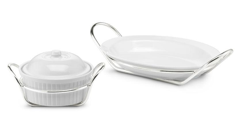 B A C A - casseruola c/coperchio a filo c/porcellana bianca A - white porcelain casserole with piping