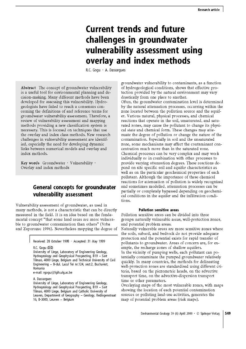 Sfide Scientifiche (anni 2000) - Introdurre i dati del monitoraggio nelle valutazioni della vulnerabilità specifica -Integrare le procedure con tecniche