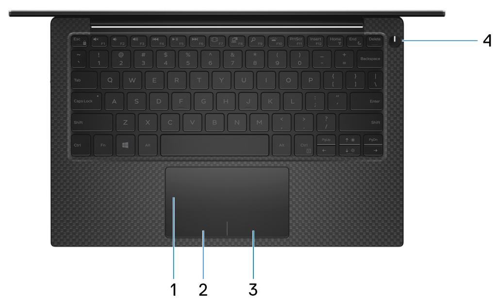 Base 1 Touchpad Scorrere il dito sul touchpad per muovere il puntatore del mouse. Toccare per fare clic con il pulsante sinistro e toccare con due dita per fare clic con il pulsante destro.