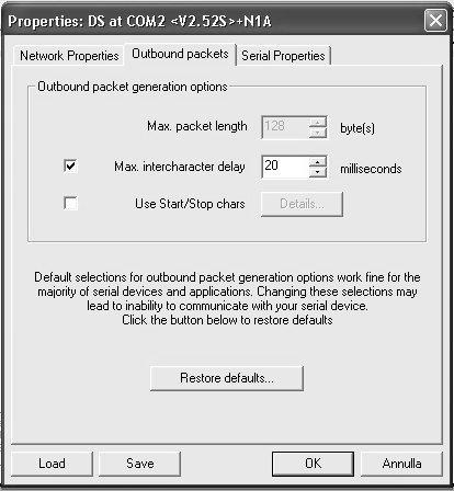 Nella finestra relativa all'impostazione delle caratteristiche del pacchetto, Outbound packets, è necessario configurare come segue: