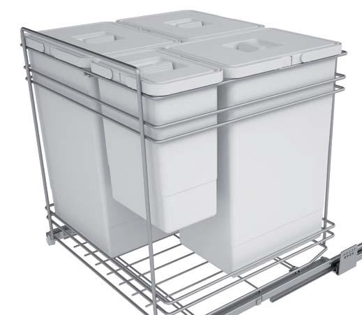 Pull-out wastebin basket, full