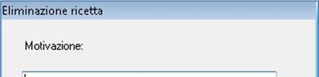 Verrà mostrata a video la possibilità di scelta se cancellare direttamente oppure inviando una motivazione al personale di studio: Scegliendo Elimina con motivazione apparirà una successiva schermata