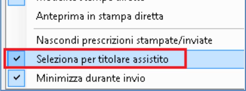 segretaria da inviare e da stampare) Anteprima in stampa diretta: deselezionando questa opzione, durante la stampa di una prescrizione, non verrà visualizzata l anteprima Minimizza durante invio: