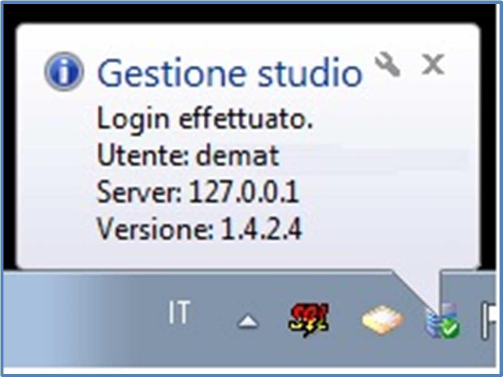 Gestione Studio Dettaglio login in caso di rete locale In caso di rete locale è importante il login dell applicativo Gestione studio.