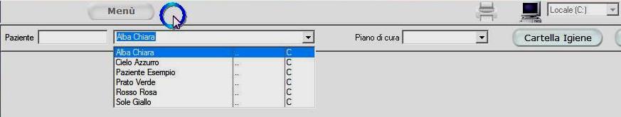 Si apre la finestra senza nessun paziente selezionato ed il cursore lampeggia nello spazio Paziente * Scrivendo l asterisco (*) e battendo il tasto