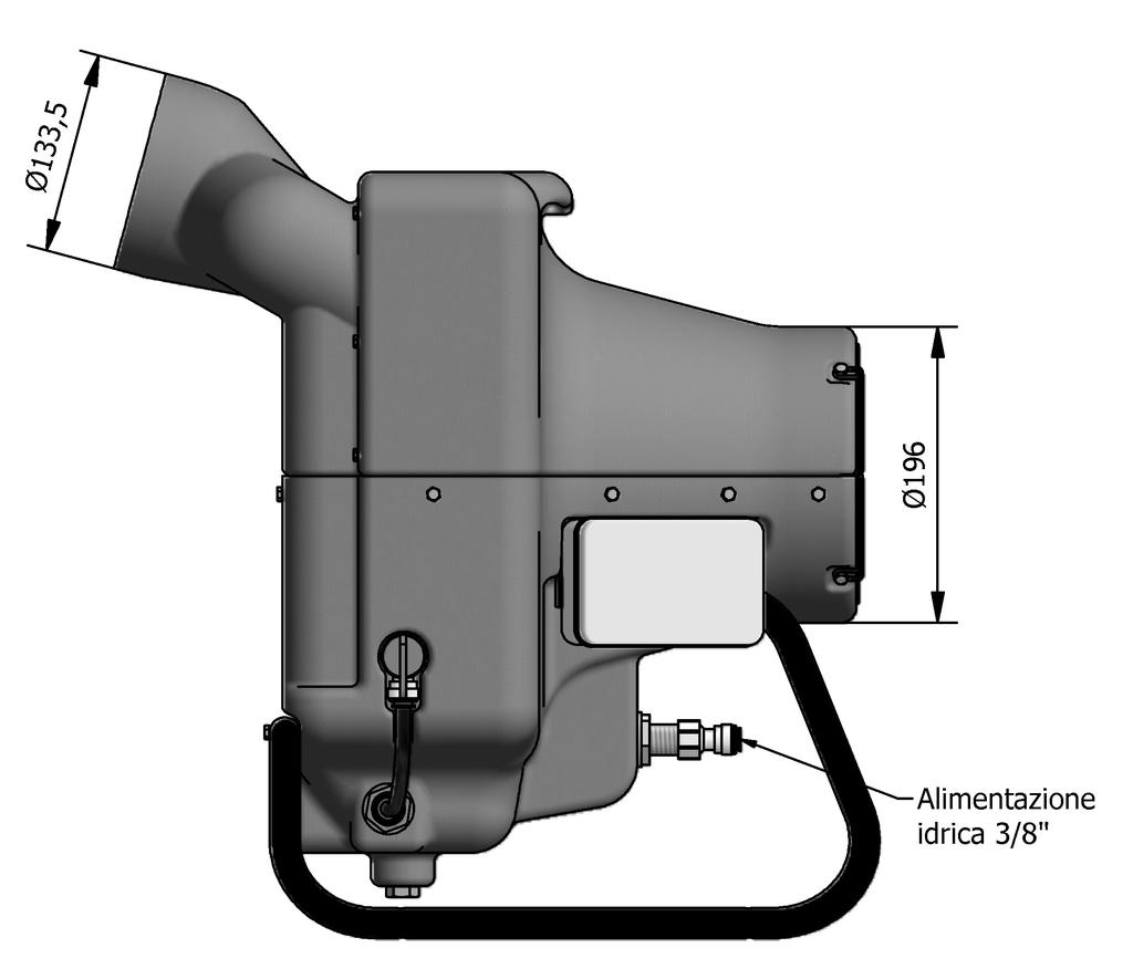 2.4 Collegamento idraulico L installazione dell umidificatore prevede l allacciamento alle tubazioni di alimento e di drenaggio dell acqua nei punti previsti (Vedere Fig. 2.