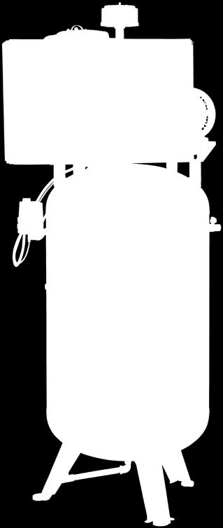 Two stage pump with cast iron cylinder, equipped with large headers for cooling of the tank intake compressed air.