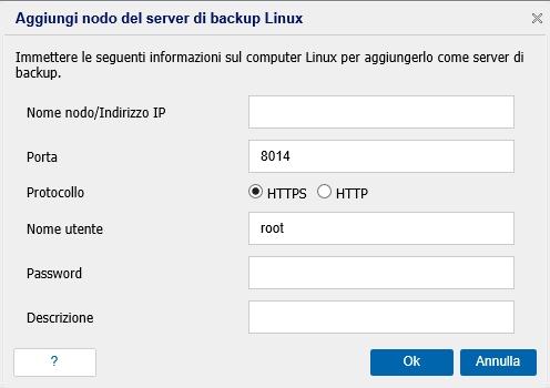 Protezione di UDP Archiving tramite l agente Linux UDP c. Immettere i dettagli e aggiungere il nodo.