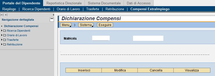 2. INSERIMENTO DATI Per compilare il modulo cliccare sul pulsante Inserisci Le date di riferimento non sono modificabili; devono essere compilati gli altri campi.