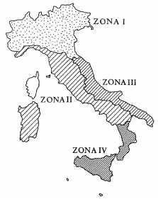 30 CAPITOLO 3 Fig. 3.5.1 Zone della temperatura dell aria esterna.