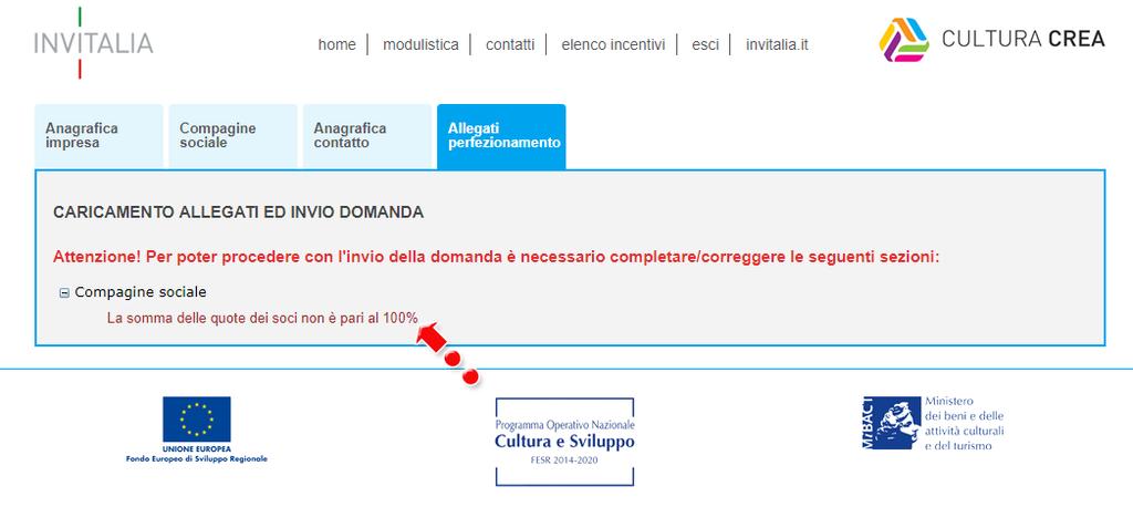 2.4 Allegati Perfezionamento Dopo aver salvato la sezione dell Anagrafica contatto, si potrà accedere alla sezione Allegati Perfezionamento.