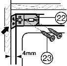 9 (21) sul fianco dell'apparecchio, lato maniglia, a filo con il frontale: Staccare la pellicola protettiva e incollare il coprifuga. u Accorciare se necessario il coprifuga Fig. 9 (21).
