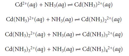 Equiliri di Complessazione a seguente reazione tra lo ione metallico Cd e il legante NH costituisce un tipico esempio di equilirio di complessazione a formazione di un complesso di