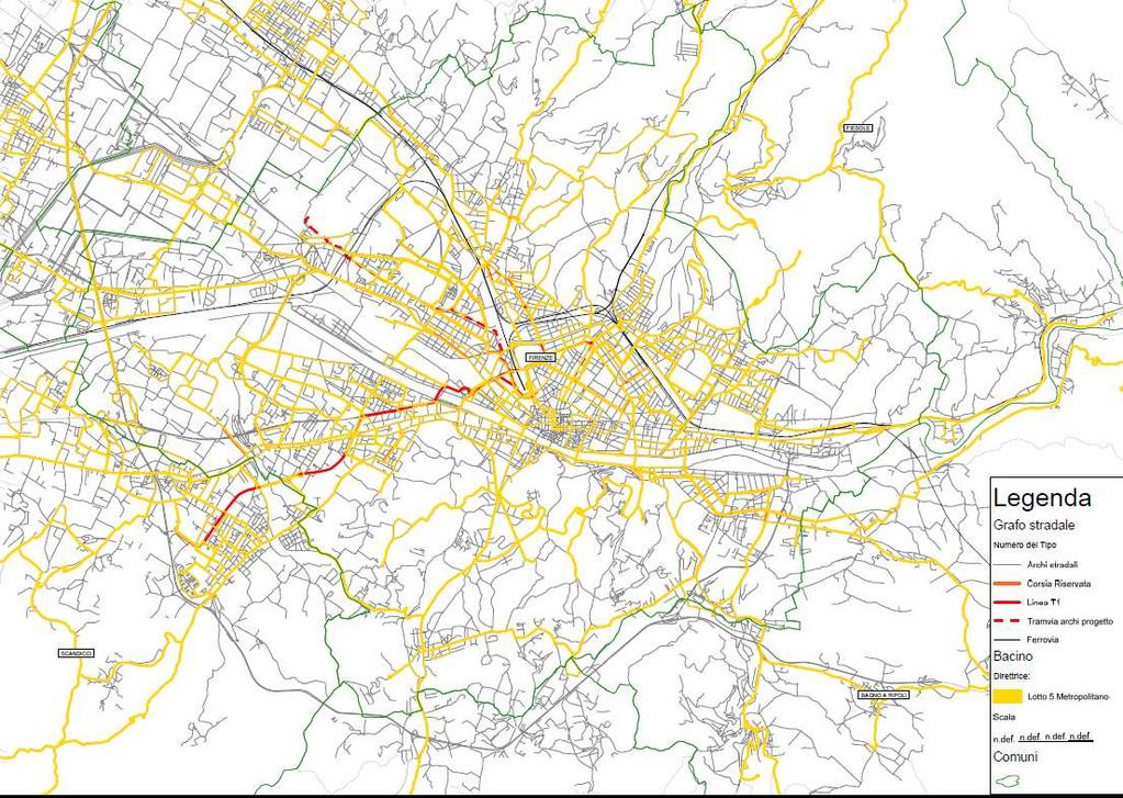 Lotto 5: proposta di rete strutturale preferenziazione della circolazione La velocità commerciale delle linee autobus riconosciute