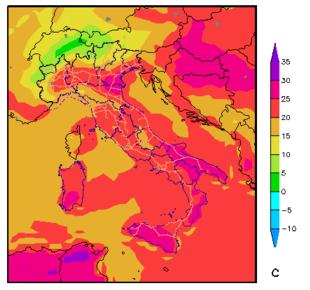 relativa Situazione: La coda di una perturbazione raggiunge il Nord.