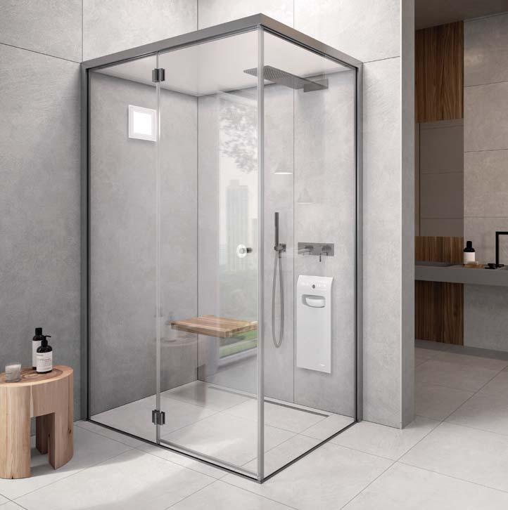 the shower. Fitbox combina in un unico spazio limitato ma personalizzabile la funzione hammam con la funzione doccia.
