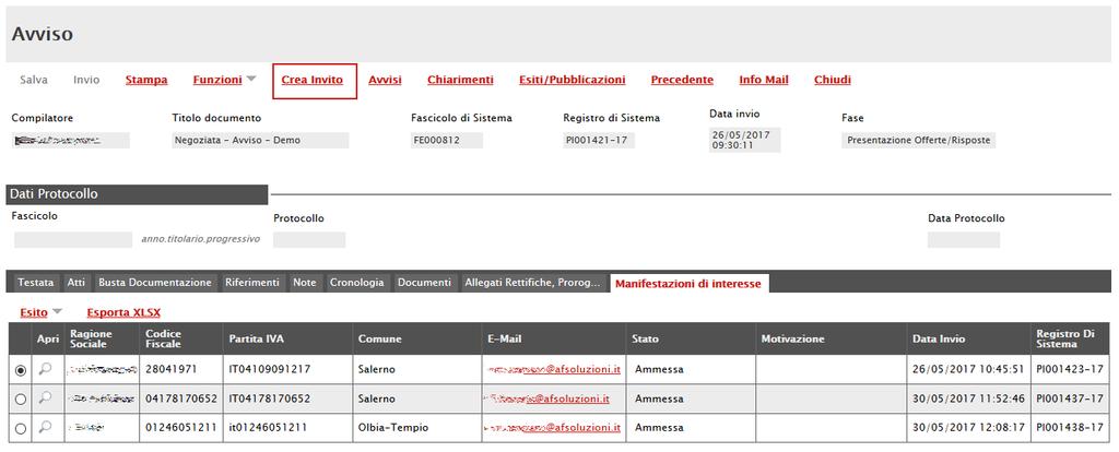 Inserire quindi la Motivazione e cliccare su Conferma. Un messaggio a video confermerà l operazione. Cliccare quindi su Chiudi per tornare sulla schermata precedente.