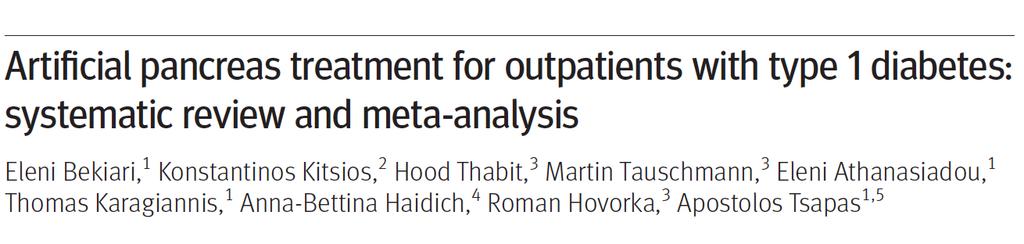 41 trials (1042 pazienti) DURATA 36 trials 4 settimane, 5 trials 8-30 settimane 5 trials pancreas bi ormonale TIPO DI