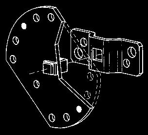 bracket with two positions round pivot 2204147 Staffa con perno rotondo a due posizioni Bracket with