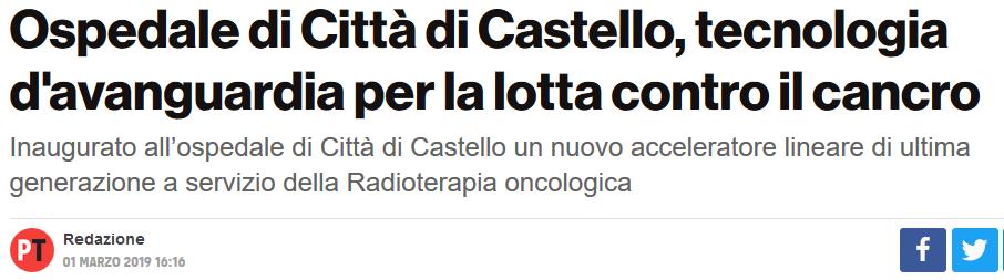 La Radioterapia Oncologica di Città di Castello serve un bacino di utenza di circa 507.000 abitanti ha ricordato Marina Alessandro - e dal 2013 al 2018 ha trattato 3.