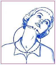 Mantenendo la schiena eretta, inclinare la testa all indietro ed effettuare una rotazione del capo sul collo