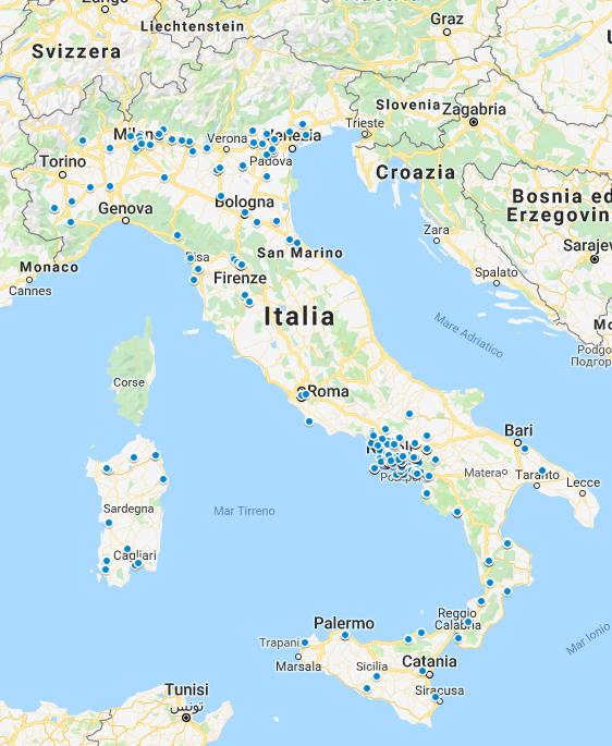 La rete pubblico-privata Distribuzione territoriale delle sedi della Fondazione N.