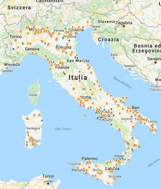 La rete pubblico-privata Distribuzione territoriale delle sedi della Fondazione N.