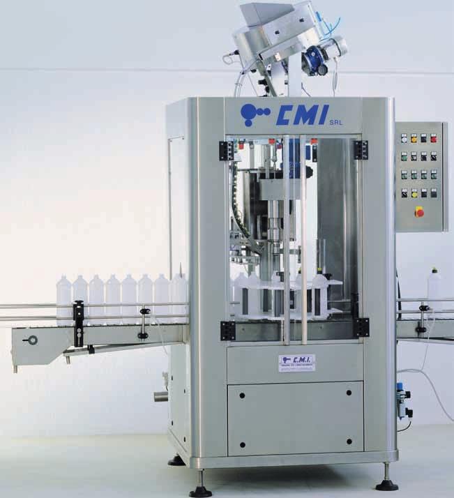 series TA1 PP Tappatrice automatica a una testa di tappatura con presa positiva del tappo. Automatic single-head capping machine with cap pick and place.